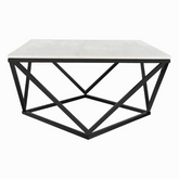 The Attic Atelier Metal and Marble Coffee Table Black